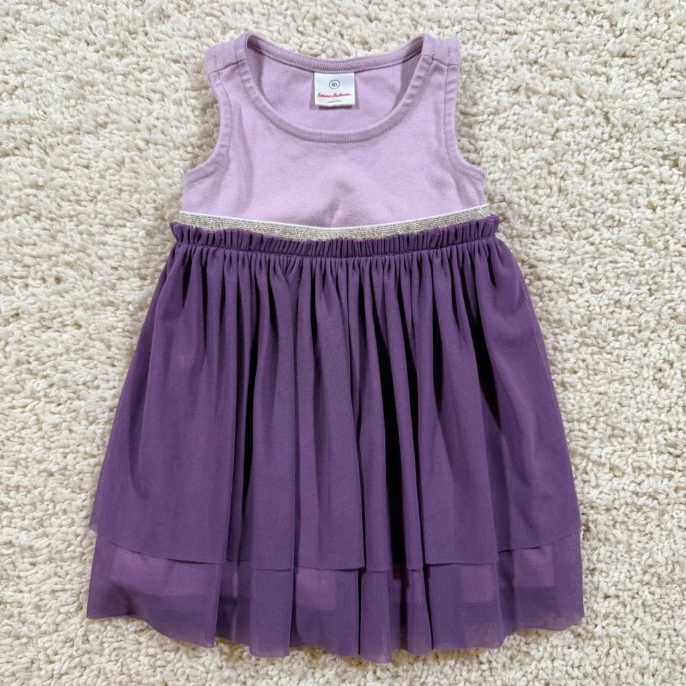 Hanna Andersson Purple Tulle Tutu Dress 18-24M Lavender Metallic Ballerina